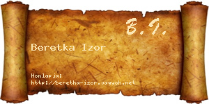 Beretka Izor névjegykártya